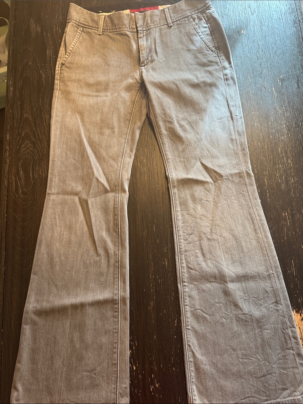 Banana Republic Light Gray Wide-Leg Jeans